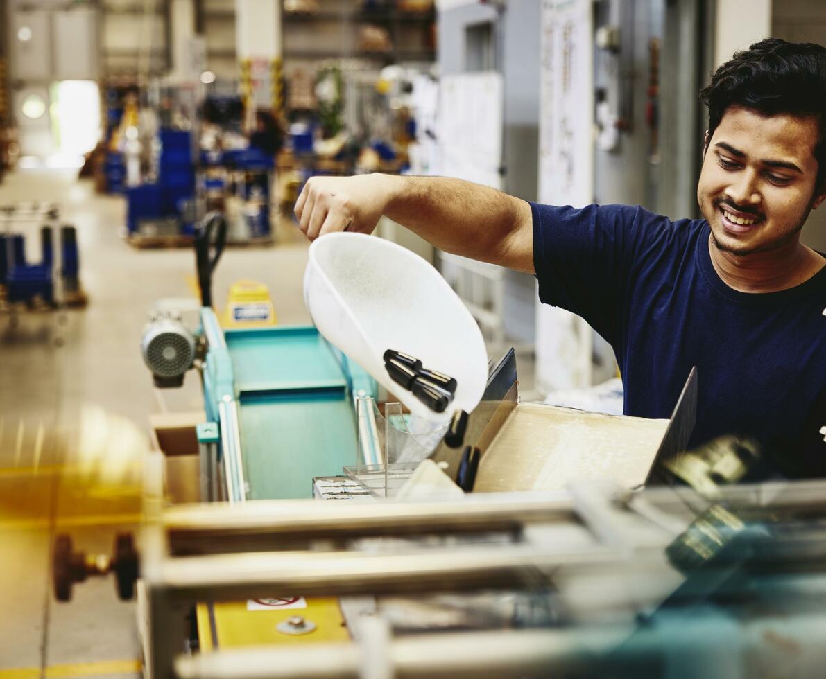 Man working on a manufacturing site. 